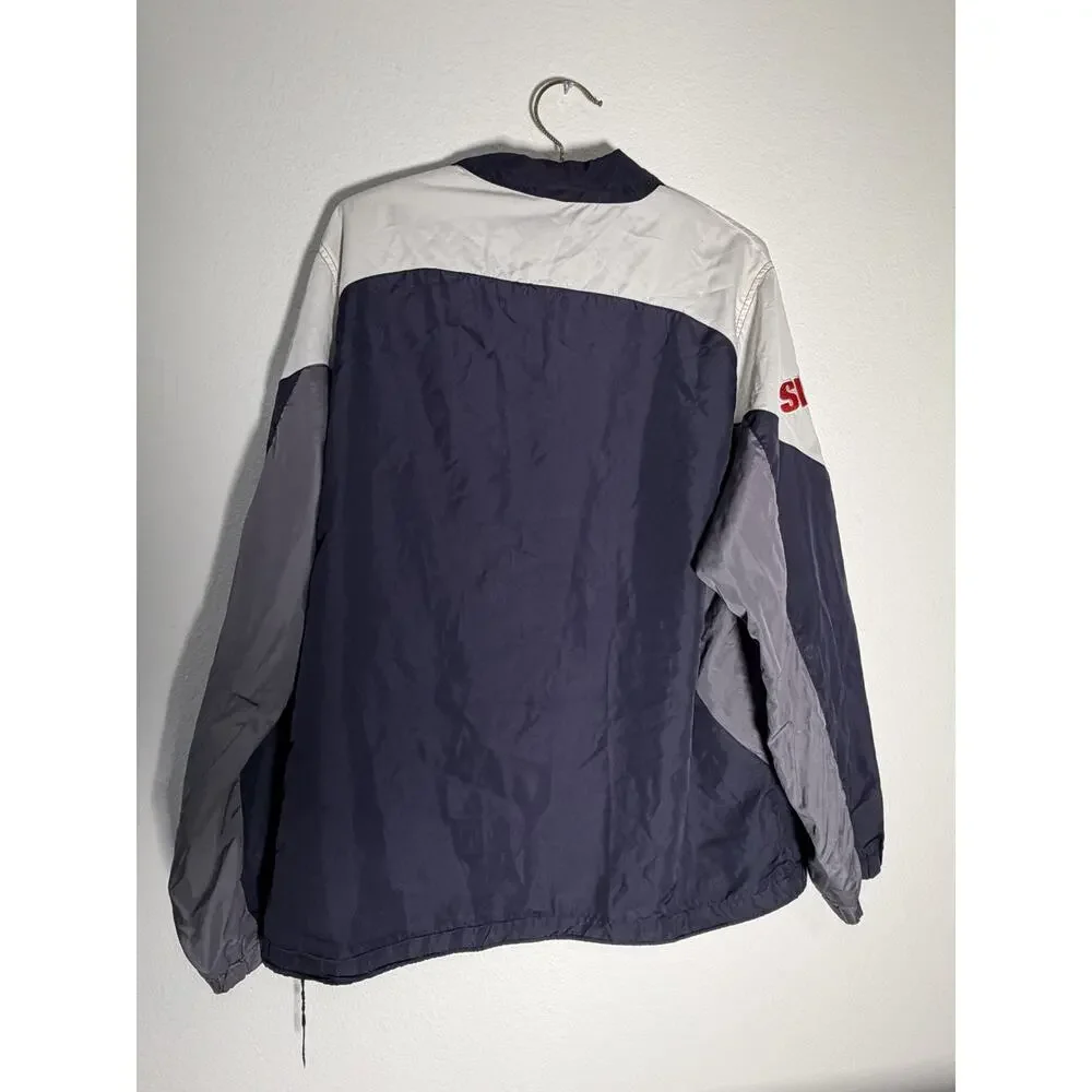 Dallas Cowboys Reebok Windbreaker Jacket Men’s Large Navy Gray NFL Full Zip